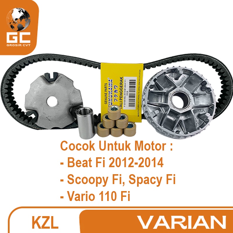 Paket Kirian Rumah Roller Vanbelt KIT Roller Honda Beat Scoopy Vario Spacy Injeksi Fi 110 KZL Fukukawa