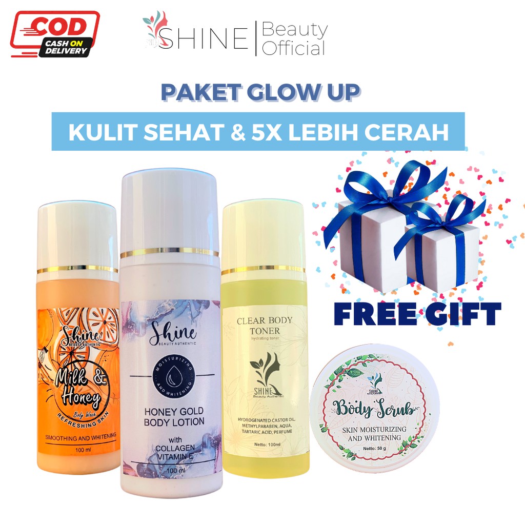 [COD] PAKET GLOW UP /  BODY LOTION WHITENING BODY CREAM PEMUTIH BADAN HB DOSTING LOTION PENGHILANG S