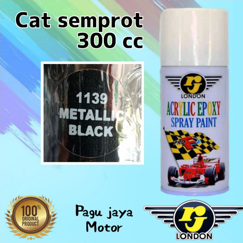 pilox pilok 300cc metallic black hitam metalik rj london cat semprot spray paint