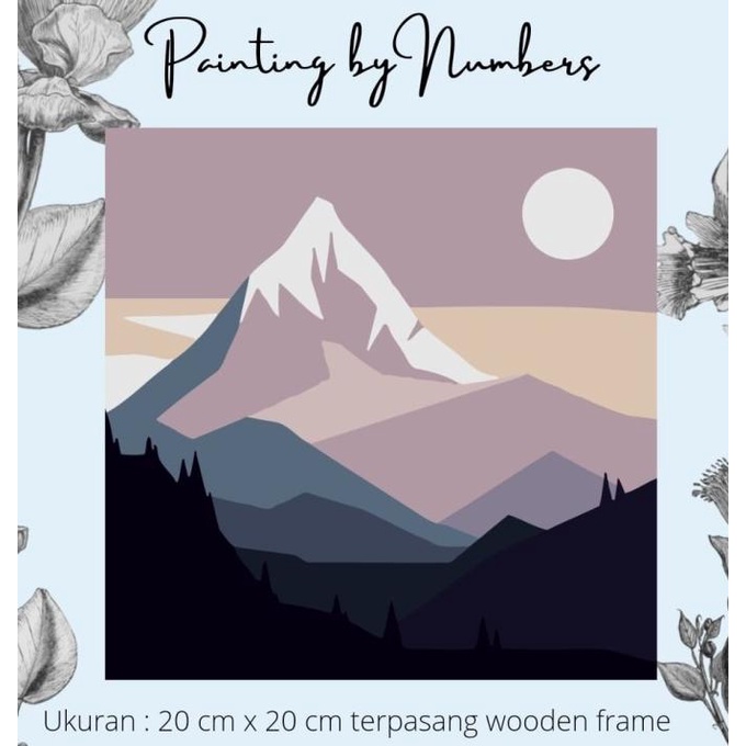 

DIY painting by number 20x20cm kerajinan tangan - ICE MOUNTAIN