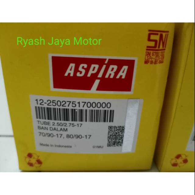 Ban dalem Aspira Astra 250/275-17 for bebek honda/yamaha/suzuki/Revo/Supra fit/Blade/Jupiter MX/Karisma/supra x 125/Supra x 110/Jupiter z/Vega R/new/ZR/Vega lama/CS1/smash/Shogun/grand/legenda/ABS Revo/Revo fi/fit/fit x/dll