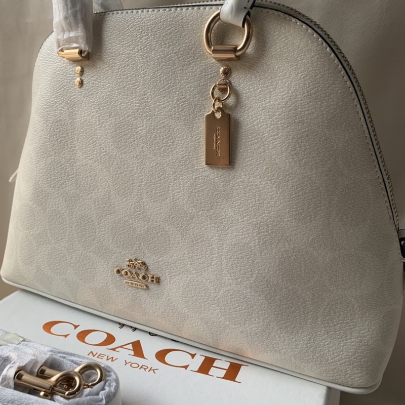 COACH KATY SATCHEL IN SIGNATURE CANVAS -White  (F2558)