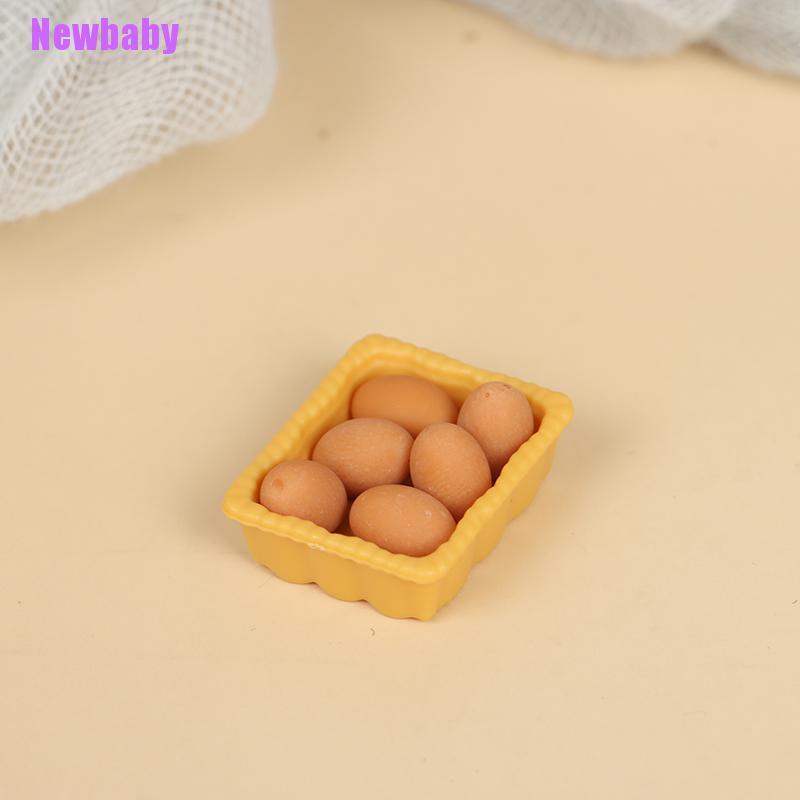 (Newbaby) Mainan Miniatur Telur Skala 1: 12 Untuk Aksesoris Dapur Rumah Boneka