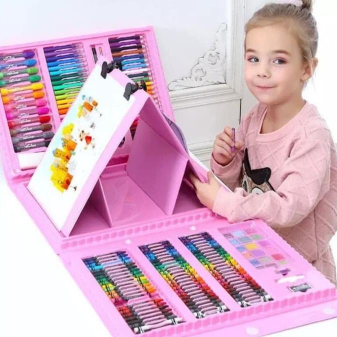 

Mainan Melukis gambar anak set besar lengkap spidol+pensil+papan isi 2
