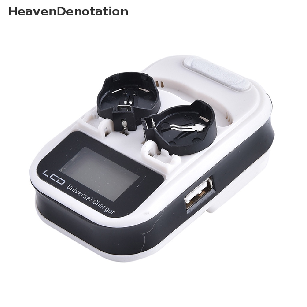 (Heavendenotation) Charger Baterai Lir2032 Lir2025 Lir2016 2 Slot Dengan Layar Lcd