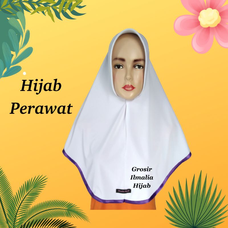 Jilbab Putih Kerudung Perawat Terbaru Hijab Bidan Kekinian Krudung Bergo Instan Suster Tenaga Medis 