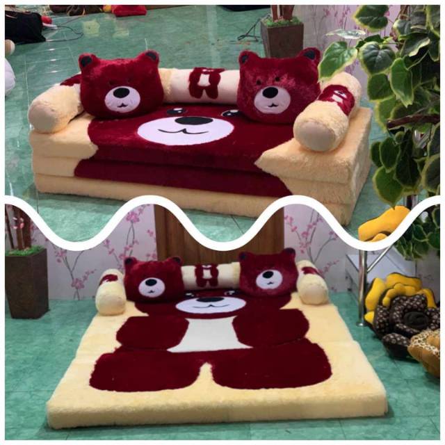 Sofa bed karakter terbust dari busa dan luar nya rasfur