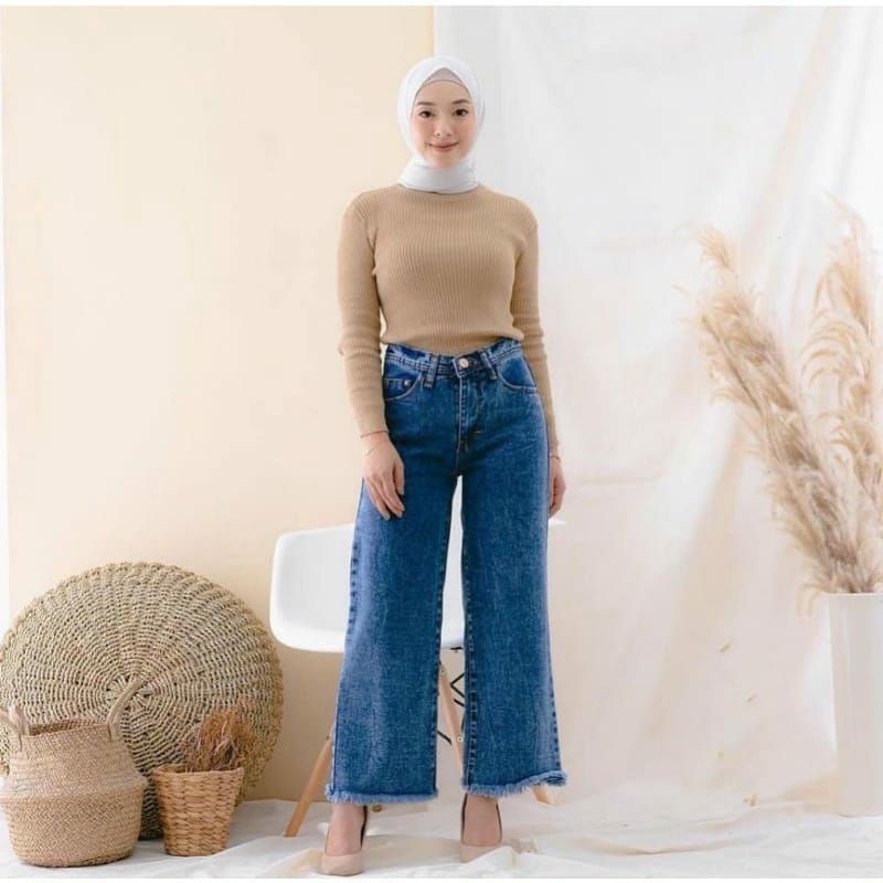 CELANA JEANS KULOT RAWIS/CELANA KULOT/CELANA JEANS WANITA