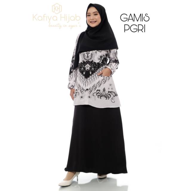 Gamis Batik Pgri Guru Dinas Kantor By Kafiya Hijab Shopee Indonesia