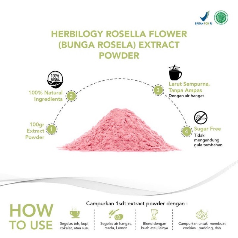 HERBILOGY ROSELLA EXTRACT POWDER 100Gram