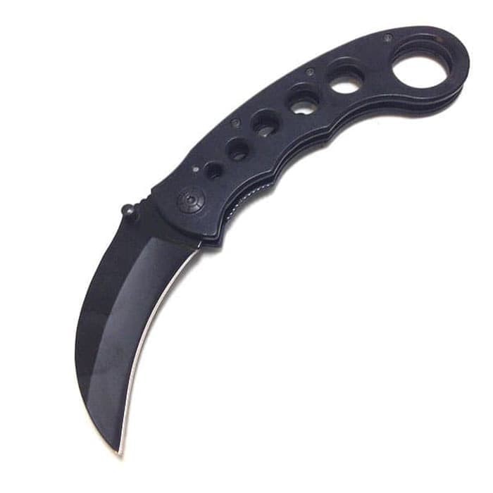 COD Hot Promo PISAU LIPAT KERAMBIT ZH 205 P196 BLACK FOLDING KNIFE ZH205 SURVIVAL Baru