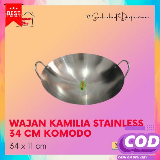 Maxim 24Cm Wajan Induksi Stainless Steel | Kuali Stenlis Mini Kecil |  Wajan Kamilia Stainless 34