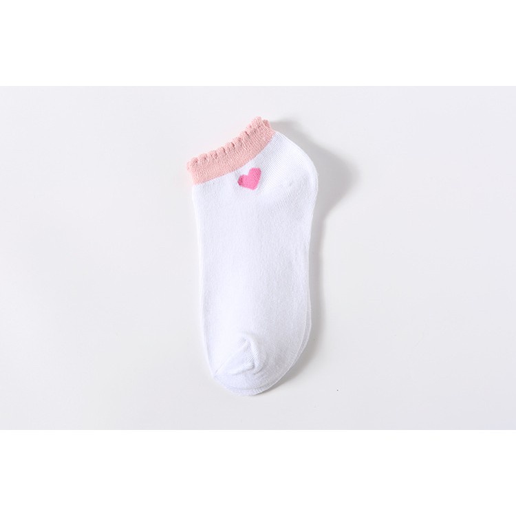 Kaos Kaki Ankle Cute Kaos Kaki Pendek Polos dan Motif Semata Kaki Import Murah Motif Polos-LOVE PINK