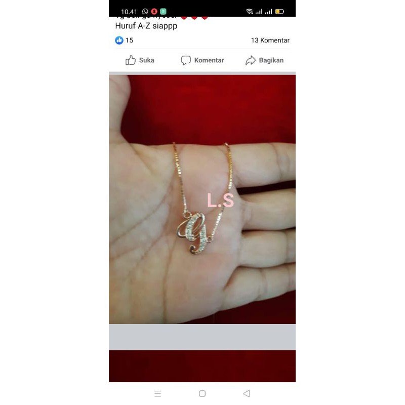 Kalung Huruf Berlian Lumiana Siregar Emas Toba