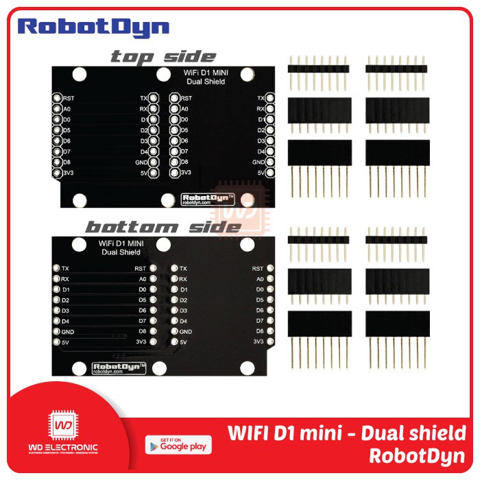 ROBOTDYN DUAL SHIELD FOR WIFI D1 MINI LIKE DUAL SHIELD WEMOS D1 MINI