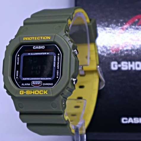TERMURAH JAM TANGAN CASIO G-SHOCK DW 5600 GY ARMY KUNING