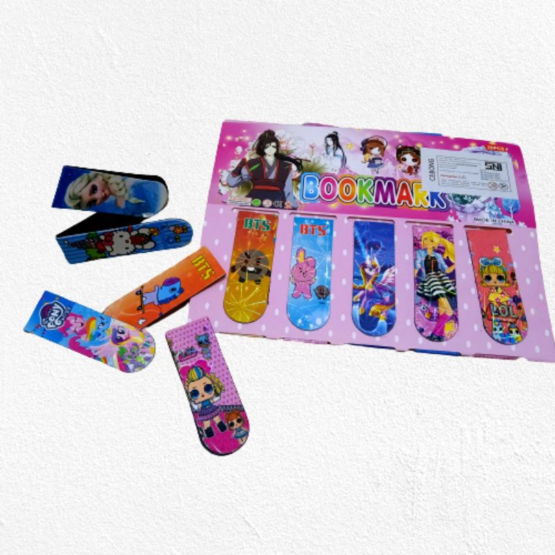 

Post it penanda pembatas buku bookmark magnet motif ATK anak