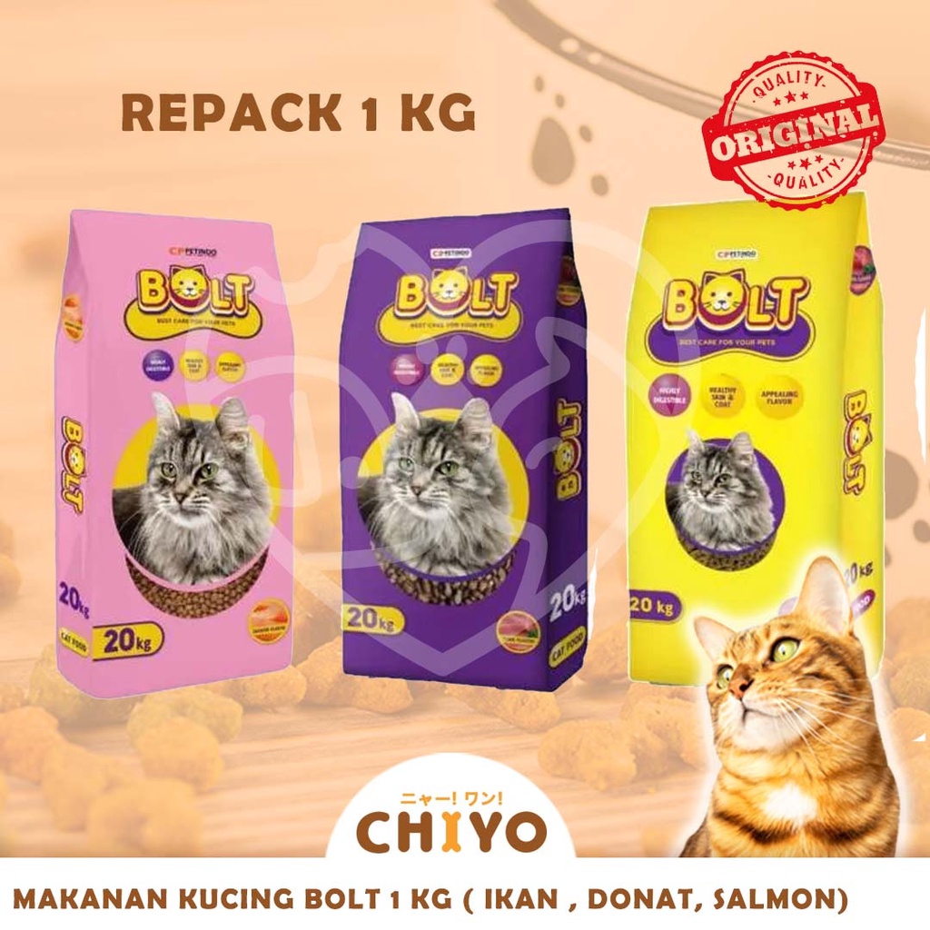 MAKANAN KUCING BOLT REPACK 1KG - CAT FOOD