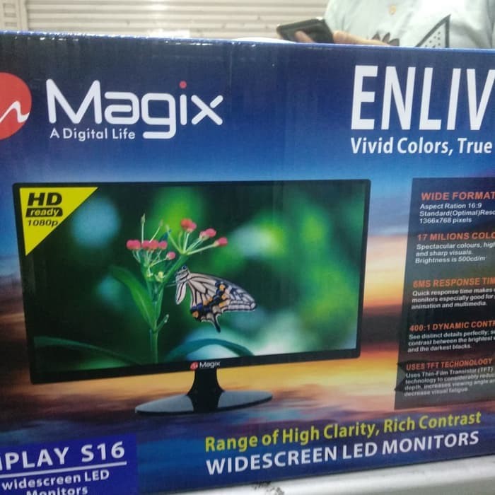 LED MONITOR MAGIX 15.6 INCI HDMI, MONITOR LED 16 INCI MAGIX