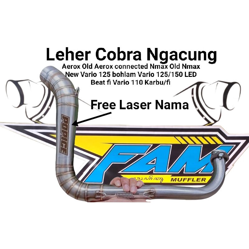 Leheran Header Model Cobra Ngacung Knalpot Aerox Old Aerox Connected Beat Nmax Vario 110 125 150