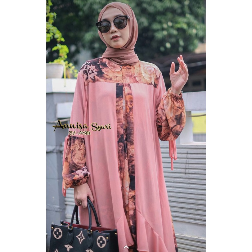 Gamis Terbaru2021 Lebaran Wanita Muslim Warna Lilac Dress Pesta Cewek Abg Terbaru