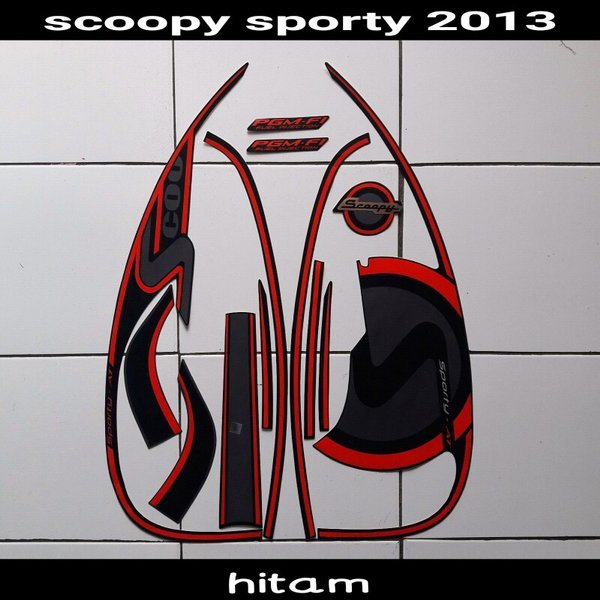 stiker motor scoopy sporty 2013 hitam