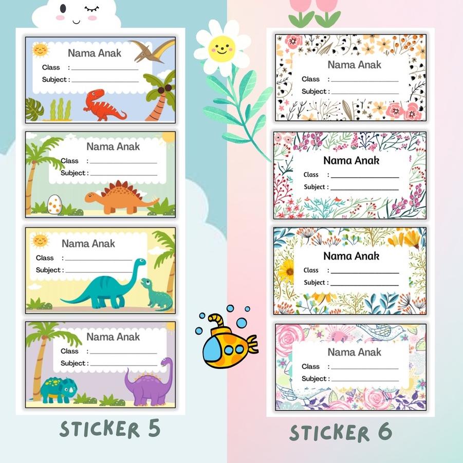

<HuX ✪> Sticker Nama Buku Pelajaran Custom Nama Anak Cowok Cewek | Label Name Boy Girl //Product asli
