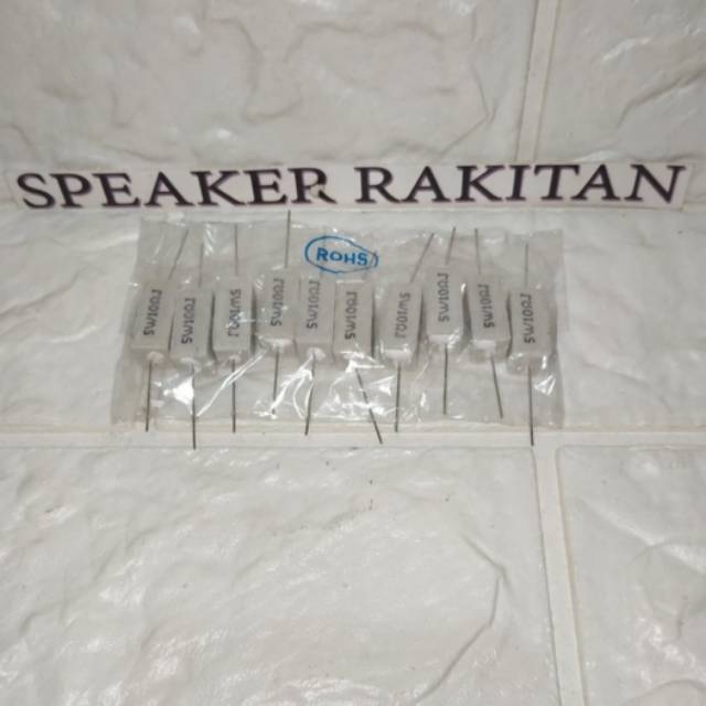 Resistor kapur 10 ohm 5 Watt (10pcs)