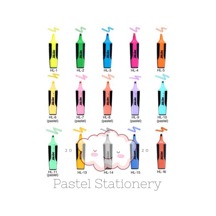 

Highlighter Joyko Pastel Vintage Basic Color - Penanda Joyko HL-1 ~ 16
