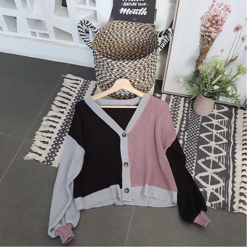 Cardigan rajut wanita | Anindira knitte cardy | Kardigan combie | Cardigan wanita kekinian