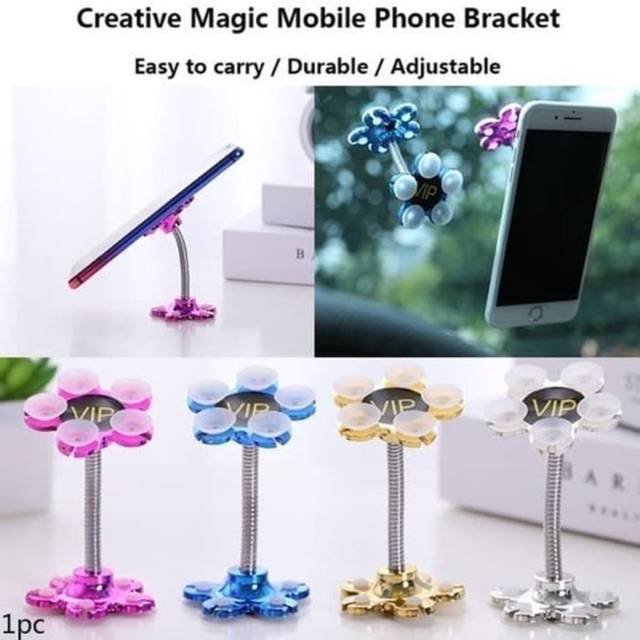 Magic Suction Cup Mobile Phone Holder Bracket Gurita Penyangga HP