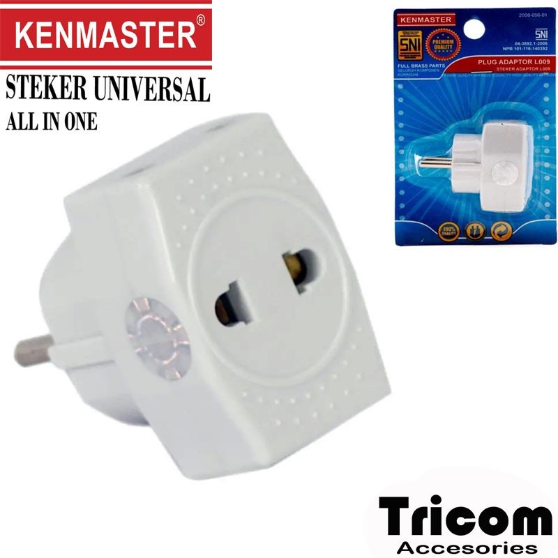 Colokan 3 Lubang Steker Colokan listrik Kenmaster L009
