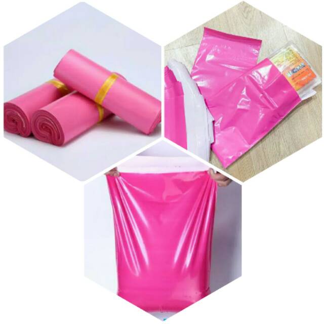 

Polymailer Plastik Packing Kemasan Pink Putih Biru Kuning - Isi 25pcs