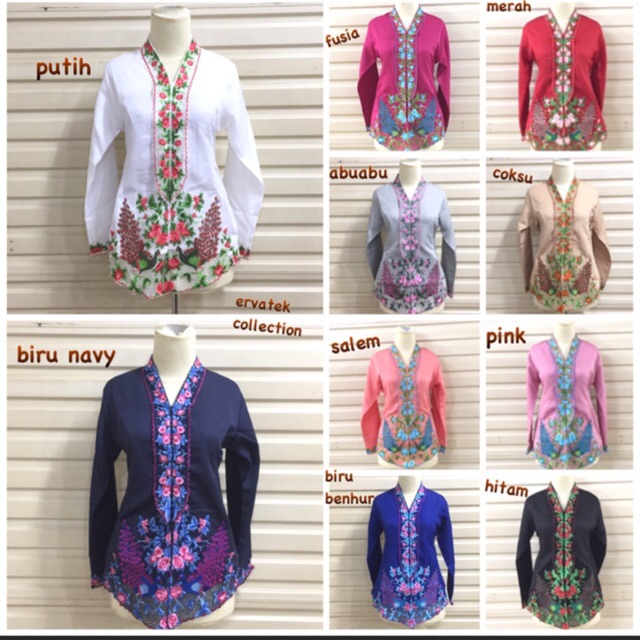 Kebaya Encim Bordir Panjang KE08 Balotelli Tebal | Kebaya Kartini Wanita NAYLA KEBAYA-2