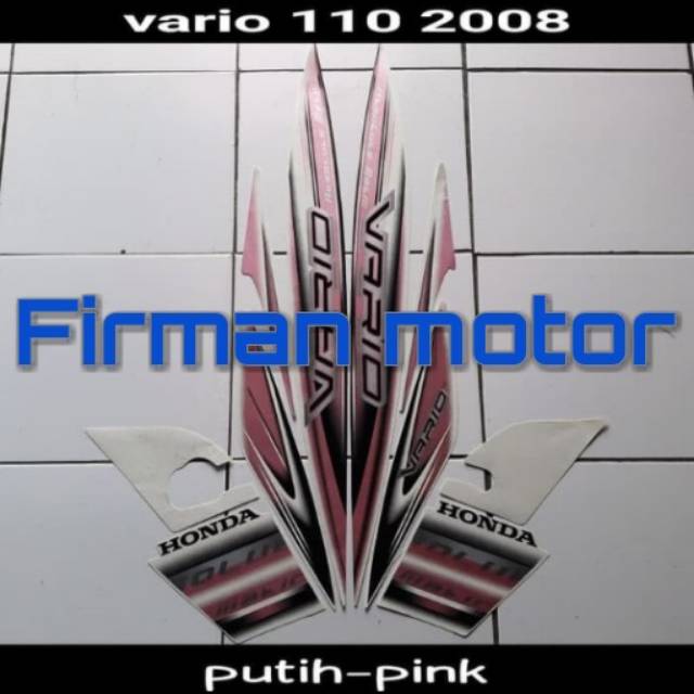 Stiker striping list body vario cw 110 2008 putih-pink