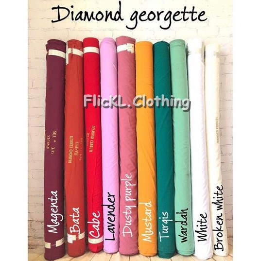 Bahan Kain Diamond Georgette muslim Rollan