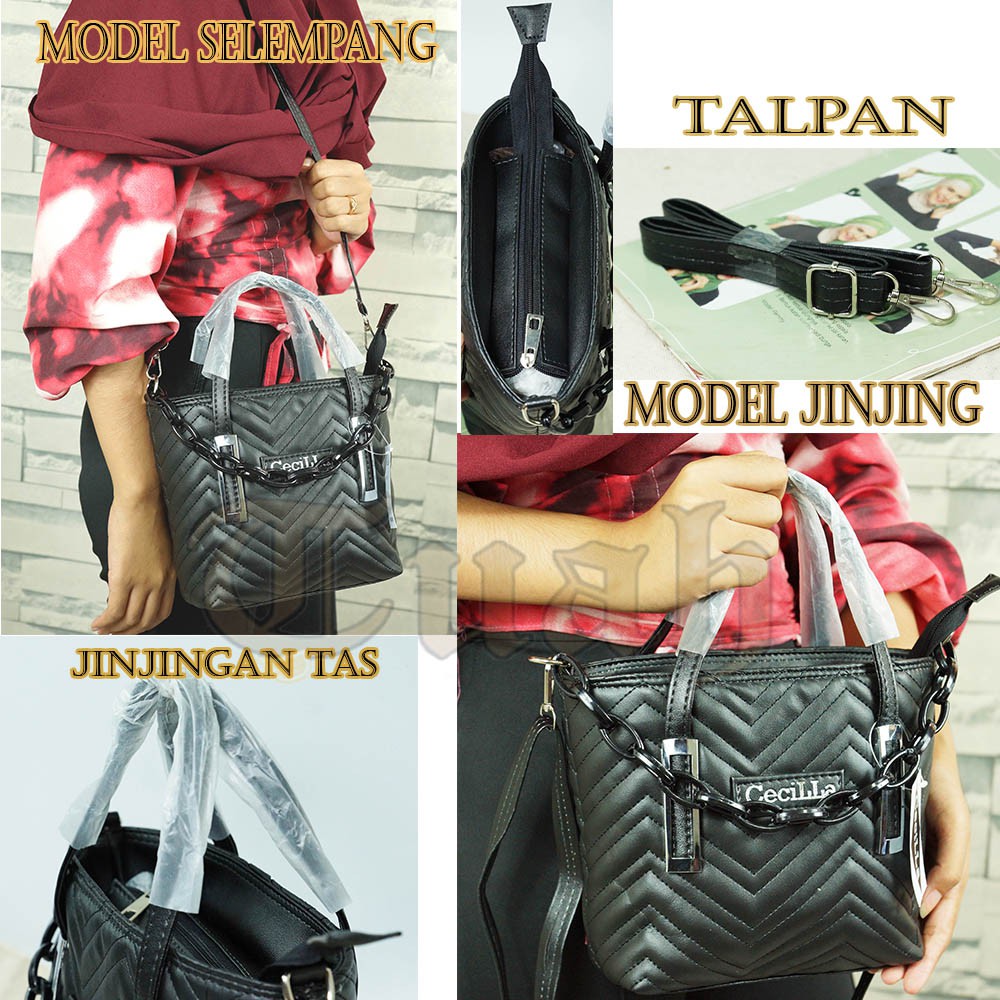 TUAH SLIMBAGS / SL Bordir 2in1 CeciLLa MX 3793/ Totebag Wanita Terbaru 2021/ Best Seller