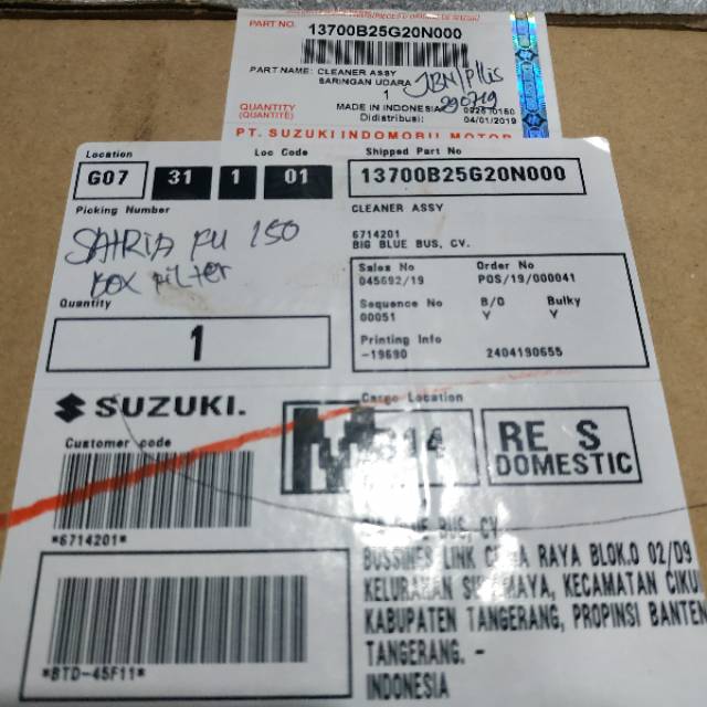 Box / Rumah Filter Udara Komplit Suzuki Satria Fu 150 Original SGP 13700-25G20-000