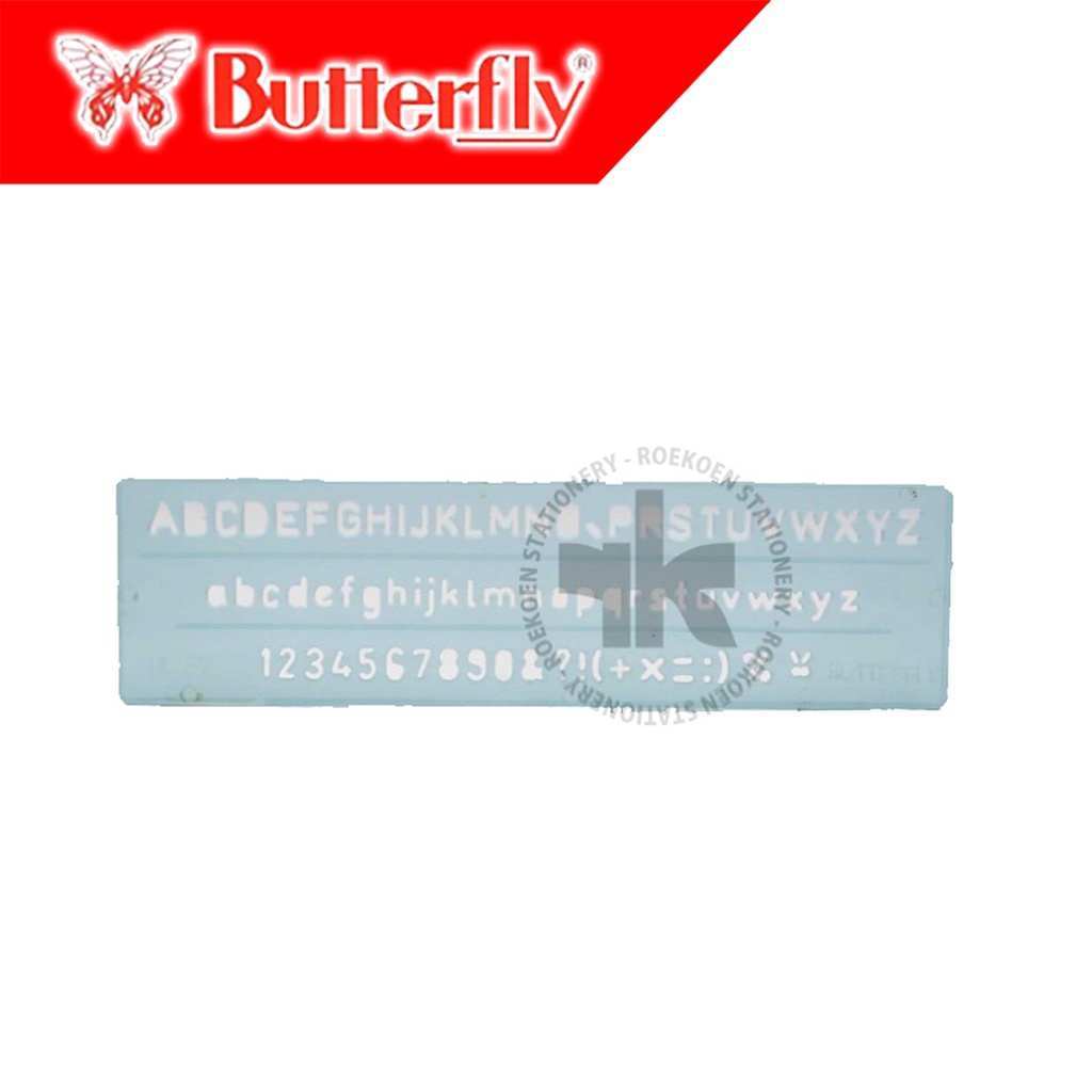 

Butterfly Alphabetical Template Penggaris Sablon HL-87 (16.3 x 4.5cm)