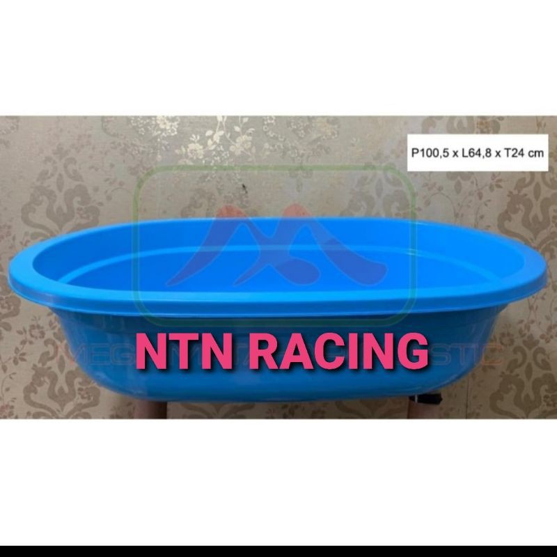 bak ukur karantina ikan koi kura-kura oval 1m plastik tebal bukan fiber