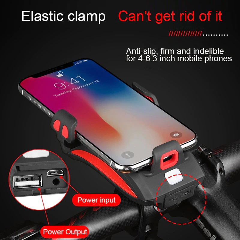 PROMO Lampu Sepeda Phone Holder Power Bank 2000mAh FY-319 lampu sepeda depan lampu led sepeda lampu sepeda led lampu sepeda depan belakang lampu depan sepeda holder hp sepeda lampu sepedah lampu sepeda gunung lampu speda CoolChange WBRS03BK