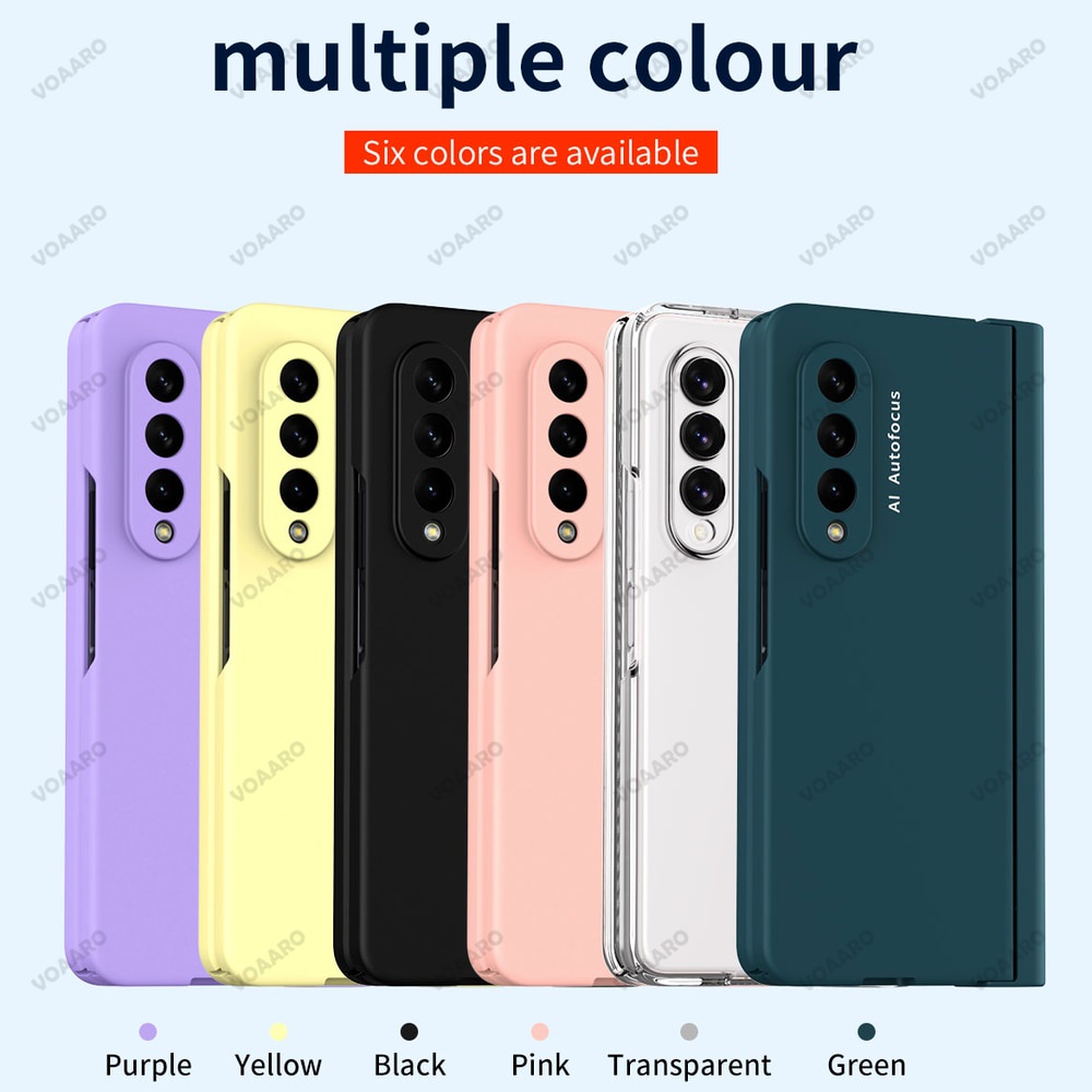 Frosted Matte Skin Hinge Case Tempered Glass Samsung Galaxy Z Fold 3 And With Slot Pen