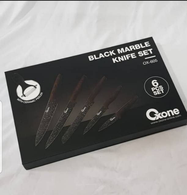 Oxone  Black Marble Knife 6 Set OX - 605