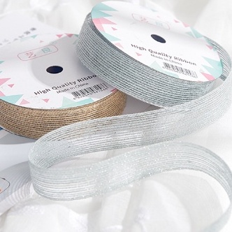 Imported Organza Stripe Ribbon / / Pita Satin / Ribbon / Pita Import / Pita Bunga / Pita Kado / Pita Chiffon / Pita Termurah / Flower Ribbon / Florist Ribbon / Pita / Pita Grosir / Pita Besar Kecil Medium / Satin / OPP / Pita Tarik / Florist supply