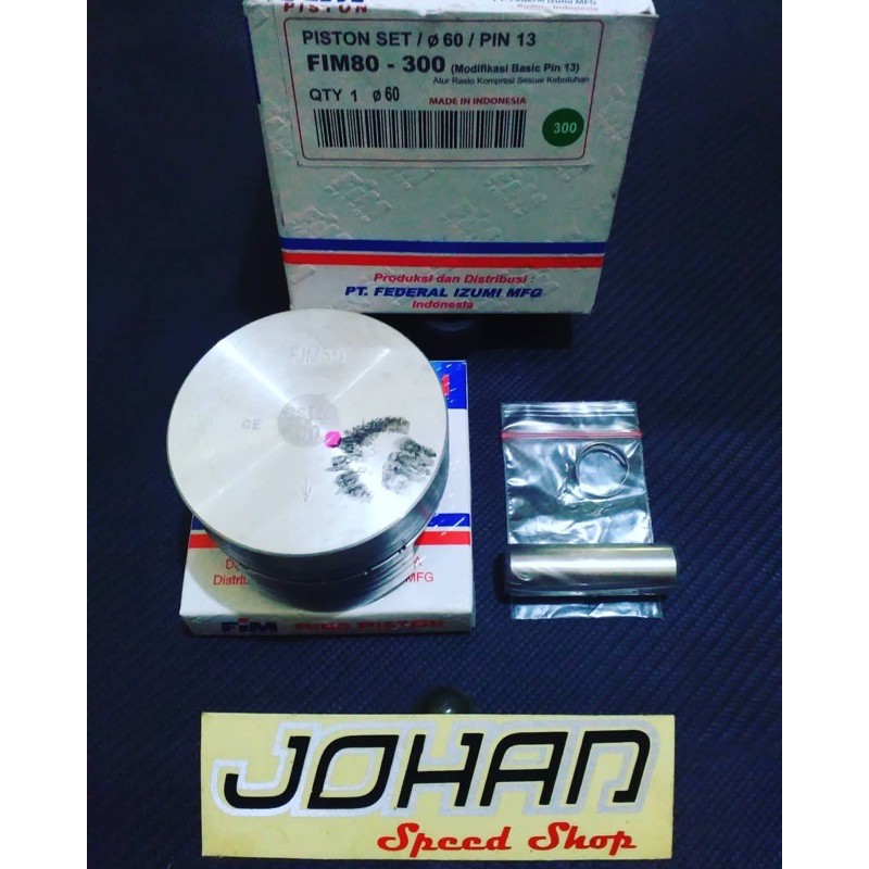 Piston Kit Fim80 57mm 575mm 58mm 585mm 59mm 595mm 60mm Pin 13 Johan Garage