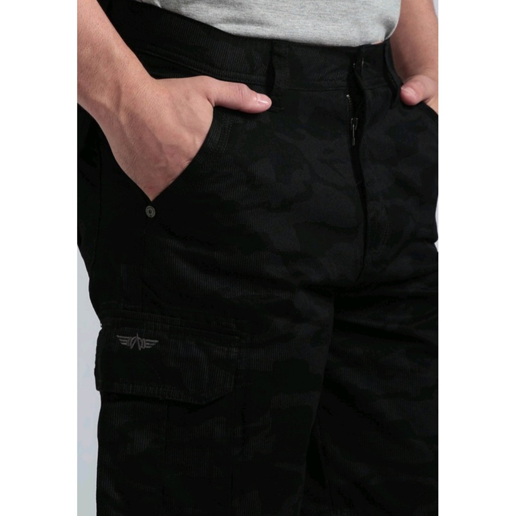 Celana Cargo Pendek MGEE 3451C Outdoor Original Ziter 001 Black
