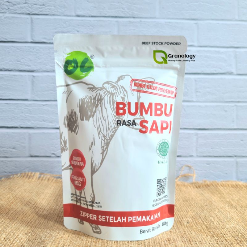 Organic Center Beef Stock Powder / Kaldu Sapi No MSG 80 gram