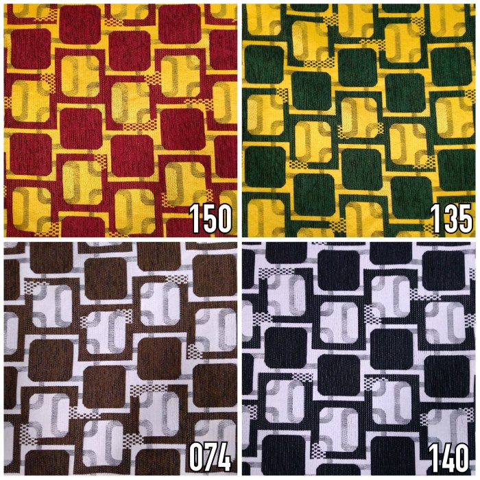 Kain Chenille Hikaron Meubel Sofa / Kursi Motif Kotak-Kotak - Hamish ~ yst379
