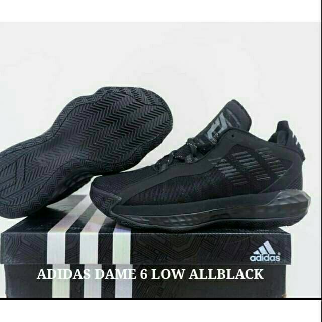 SEPATU BASKET ADIDAS DAME 6 LOW ALLBLACK