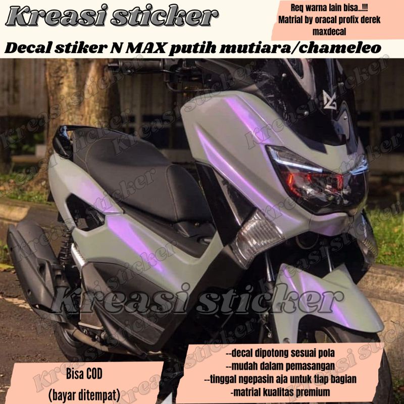 decal nmax old/new polos warna putih mutiara/lembayung full body cutting sesuai pola